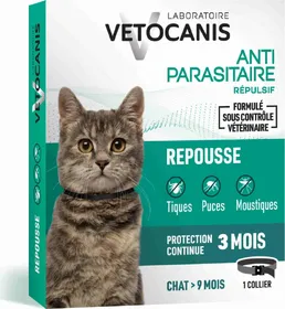 Meilleurs prix pour Collier Antiparasitaire Chat - Lot de 3x Noir - 35cm