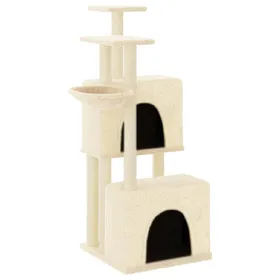 Meilleurs prix pour Arbre à chat meuble tour grimper jouet grattage grattoir escalade plateforme avec griffoirs en sisal 122 cm crème 02_0022462
