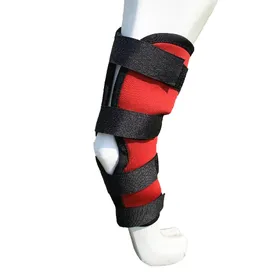 Meilleurs prix pour Genouillère pour chien Élastique Réglable Anti-dérapant Enveloppe de Compression Protecteur de Soutien de Patte d'Animal pour L (43g/1.5oz) rouge