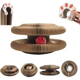 Meilleurs prix pour Griffoir pour chat - PZCC - Magic Organ - Carton ondulé recyclable - Sphérique avec balle cloche - 10 5x6x8 cm