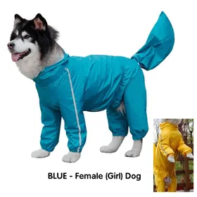 Meilleurs prix pour Imperméable pour chien pour grands chiens Capuche entièrement couvrante Imperméable Veste de pluie pour chien avec cache-queue amovible Vêtements pour animaux de compagnie Husky Samoyède (as the picture,10XL)