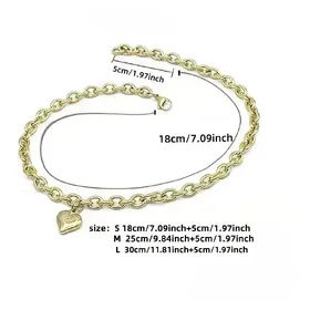Meilleurs prix pour Collier Chaîne pour Animaux de Compagnie Chien Chat en Acier Inoxydable Doré 18K Imperméable Forme de Cœur Pour Petits Animaux Chats Chaton Chiot 7 Pouces M-25CM