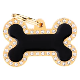 Comparer les prix de Myfamily MyFa tegn glam, ben stor, sort/guld (Chien), Collier + laisse