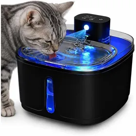 Meilleurs prix pour Fontaine à eau chat sans fil 3.2 L batterie 4000 mAh pompe silencieuse détection mouvement filtration 4 niveaux acier SUS304
