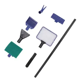 Comparer les prix de Outil de nettoyage daquarium Kit de nettoyage daquarium multifonctionnel 5 en 1 avec poteau de support et poignée