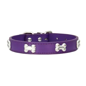 Meilleurs prix pour Colliers pour chien en cuir d'os durables pour animaux de compagnie, colliers pour chiot Carlin pour petit grand chien Chihuahua, accessoires pour chat, collier pour animaux de compagnie pour petits chiens L