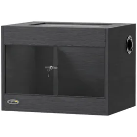 Comparer les prix de PawHut Terrarium pour Reptiles en Bois OSB, Porte en Verre Trempé, Serrure Sécurisée et Couvercle Amovible, 60x45x45cm, Noir