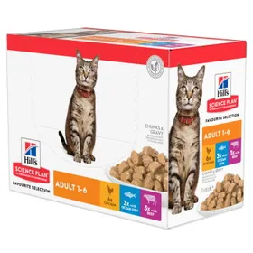 Meilleurs prix pour Hill's Science Plan Adulte Poulet, poisson de mer et bœuf 12x85 g