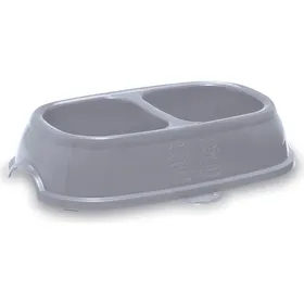 Comparer les prix de Gamelle double en plastique gris pierre - 2x300ml - 21x15cm
