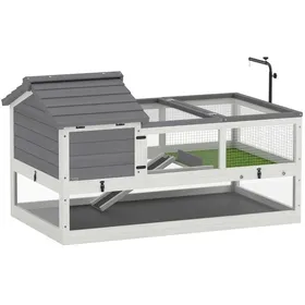 Comparer les prix de Enclos pour tortue en bois gris à deux niveaux avec support de lampe et fenêtres transparentes