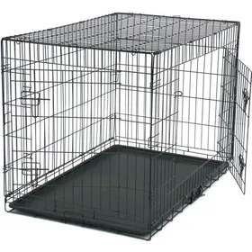 Comparer les prix de Cage pour Chiens en métal avec 2 portes pour chien - 107 x 68 x 75 cm (L x W x H)- Noir