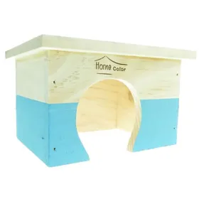 Meilleurs prix pour Maison en bois rectangulaire, bleu, 18 x 14 x 11 cm pour rongeur