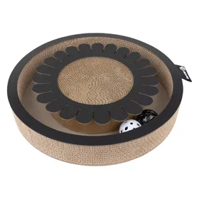 Meilleurs prix pour District 70 Jouet pour chats Plateau de jeu Bloom Black, 32 x 32 x 6 cm (Jouet à gratter chat), Jouets pour chat