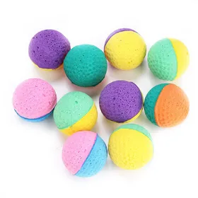 Comparer les prix de 10 pièces / Ensemble Jouets Colorés pour Chaton Chat Animal de Compagnie Boules en Latex blue