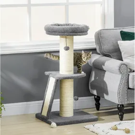 Meilleurs prix pour Arbre à chat gris foncé et crème 48 x 48 x 92 cm