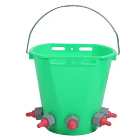 Meilleurs prix pour HL MP69 tétines multiples en plastique 8L seau d'alimentation en lait d'agneau haute capacité pour bétail mouton bétail(Mamelon Unique )