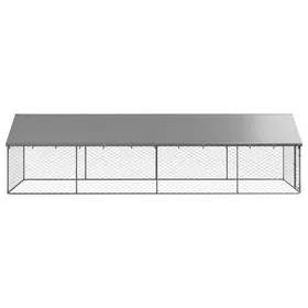 Comparer les prix de Chenil extérieur - SURENHAP - 600 x 200 x 150 cm - Acier galvanisé - Tissu polyéthylène - Argenté