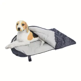 Meilleurs prix pour Lit polaire de camping pour chien avec fermeture éclair, hiver, imperméable, extérieur, sac de couchage pour animal de compagnie - Rembourré et confortable pour les animaux M white