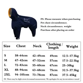 Meilleurs prix pour Combinaison Imperméable pour Chien Manteau de Pluie pour Chiens Moyens et Grands Vêtements d'Extérieur pour Animaux de Compagnie Veste pour Chiots Doberman Labrador Husky (Navy blue,M) bleu marine