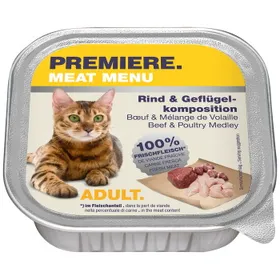 Comparer les prix de PREMIERE Meat Menu Adult Boeuf & Mélange de volaille 32x100 g