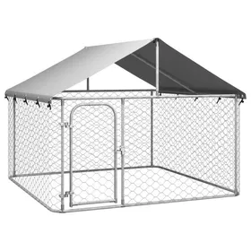 Comparer les prix de JILI® Parc Enclos MODE - Excellent Grand Chenil d'extérieur avec toit pour chiens 200x200x150 cm BEST180