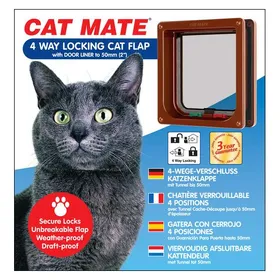 Comparer les prix de Chatière 4 verrouillages avec tunnel 235 brun - pet-mate - VA-6207