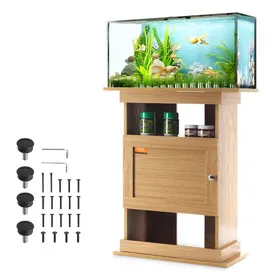 Meilleurs prix pour VEVOR Support pour Aquarium Charge 76 kg, Meuble pour Aquarium Aquariophilie 64 x 40 x 72 cm, en MDF, Support pour Réservoir de Reptiles avec Armoire de Rangement et Kit de Quincaillerie, Maison