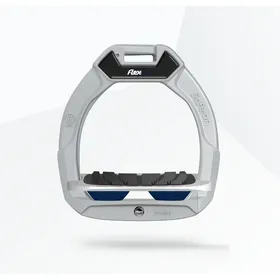 Comparer les prix de Étriers de sécurité d’équitation Incliné Grip Aluminium/Gris/Marine enfant Flex-On Safe-On