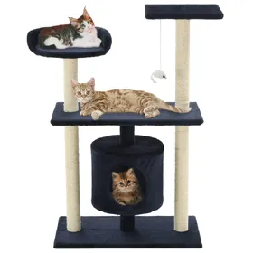 Meilleurs prix pour vidaXL Arbre à chat avec griffoirs en sisal 95 cm Bleu foncé