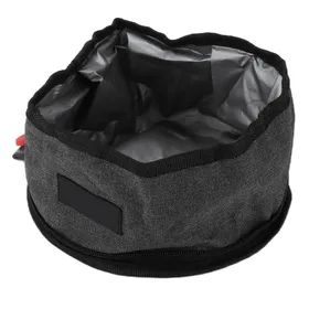 Comparer les prix de Gamelle de Voyage Pliante pour Chien Légère avec Fermeture Éclair pour Animaux de Compagnie Randonnée Escalade black