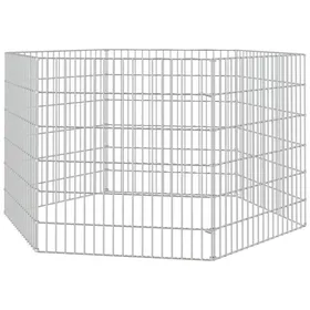Comparer les prix de Enclos pour animaux en liberté - WIENS - 6 panneaux - 54x60 cm - Fer galvanisé - Argenté - Robuste et durable