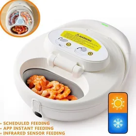 Meilleurs prix pour F21 Distributeur Automatique De Nourriture Pour Animaux - Pour 3 Repas/Jour Pet Feeder Automatique pour Chien/ChatBlanc