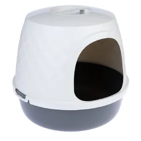 Meilleurs prix pour Maison de toilette TIAKI Nebel pour chat gris foncé/blanc pour chat