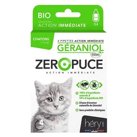Comparer les prix de Héry Géraniol Pipettes Chaton Zéro Puce 4X0,6 Bio