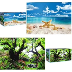 Comparer les prix de Décor de Fond d Aquarium 3D en PVC 62x30cm pour Aquariums Eau Douce et Eau de Mer Thème sous-Marin Océan Type K