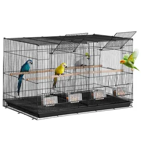 Meilleurs prix pour VEVOR Petite Cage à Oiseaux en Métal 465 mm pour Perruches avec Séparateur Noir