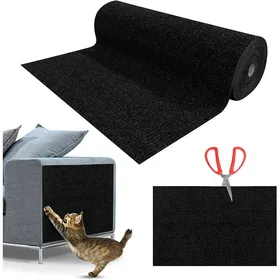 Meilleurs prix pour Griffoir Chat Canapé Protection Anti Griffe Tapis Protecteur de Rayure DIY Protège Canapé 200X40cm Noir Noir