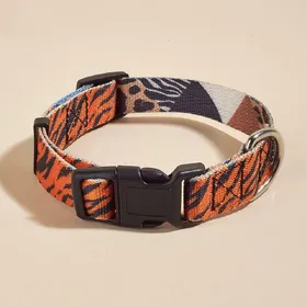 Comparer les prix de Collier pour chien avec imprimé mignon pour chien petit moyen grand promenade extérieure Collier pour animal de compagnie avec chaton et chiot Couleur unie Nylon (tiger print,S(9.8-13.8in)) tigre d’impression