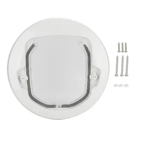 Meilleurs prix pour Chatière bidirectionnelle pour animaux de compagnie, chien, chat, porte magnétique, ronde, en plastique, fourniture de porte, couleur blanche white