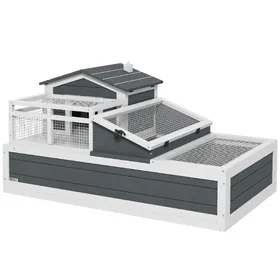 Comparer les prix de PawHut Enclos Tortue Maison Tortue Terrestre Duplex 2 Niveaux 3 Zones Bac Étanche Rampe 50cm et Toit Ouvrant 112x65x59cm Gris