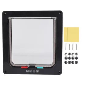 Comparer les prix de Chatière verrouillable en acrylique ABS pour animaux de compagnie et chats, taille moyenne, étanche (noir) black