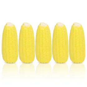 Meilleurs prix pour 5 Pièces Jouet Maïs pour Chien Latex Simulation Interactif Chiot Dentition Jouets à Mâcher avec Son pour Petit Moyen yellow