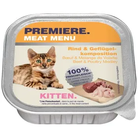 Comparer les prix de PREMIERE Meat Menu pour chatons Boeuf & Mélange de volaille 32x100 g