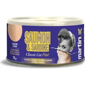 Meilleurs prix pour MARTIN Classic pâtée complète saumon sardine pour chat - 70g