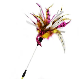 Meilleurs prix pour Fibre de Papier Spirale Plume de Poulet Canne Chat Plume Canne Chat Plastique Fournitures pour Chat Jouets pour Chat white
