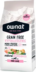 Comparer les prix de OWNAT Hypoallergenic Grain Free à l'agneau pour petit chien - Lot de 2x 3kg
