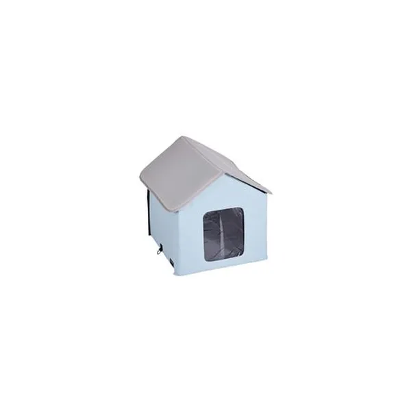 Maison Chat Chauffante-VEVOR-Niche Chat Extérieur avec Coussin Chauffant, Température Réglable-pour Rester au Chaud-Bleu-S – photo 3
