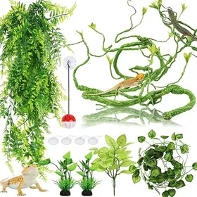 Comparer les prix de Décoration pour lézs Plante suspendues Artificielle Terrarium Grandes Plante Decoration Vignes Branche Decorative pour