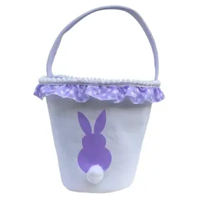 Comparer les prix de Panier de lapin de Pâques cadeau panier de transport seau panier de lapin panier à volants pour le festival de bonbons de Mauve