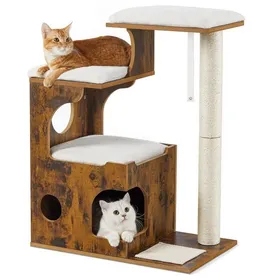 Comparer les prix de Feandrea Cat (86cm, Blanc, Marron rustique), Arbre  chat